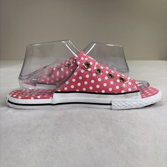 Converse All StarPink Polka Dot Canvas Cut Slides Sandals Women's 8 Men's 6 - Picture 5 of 15
